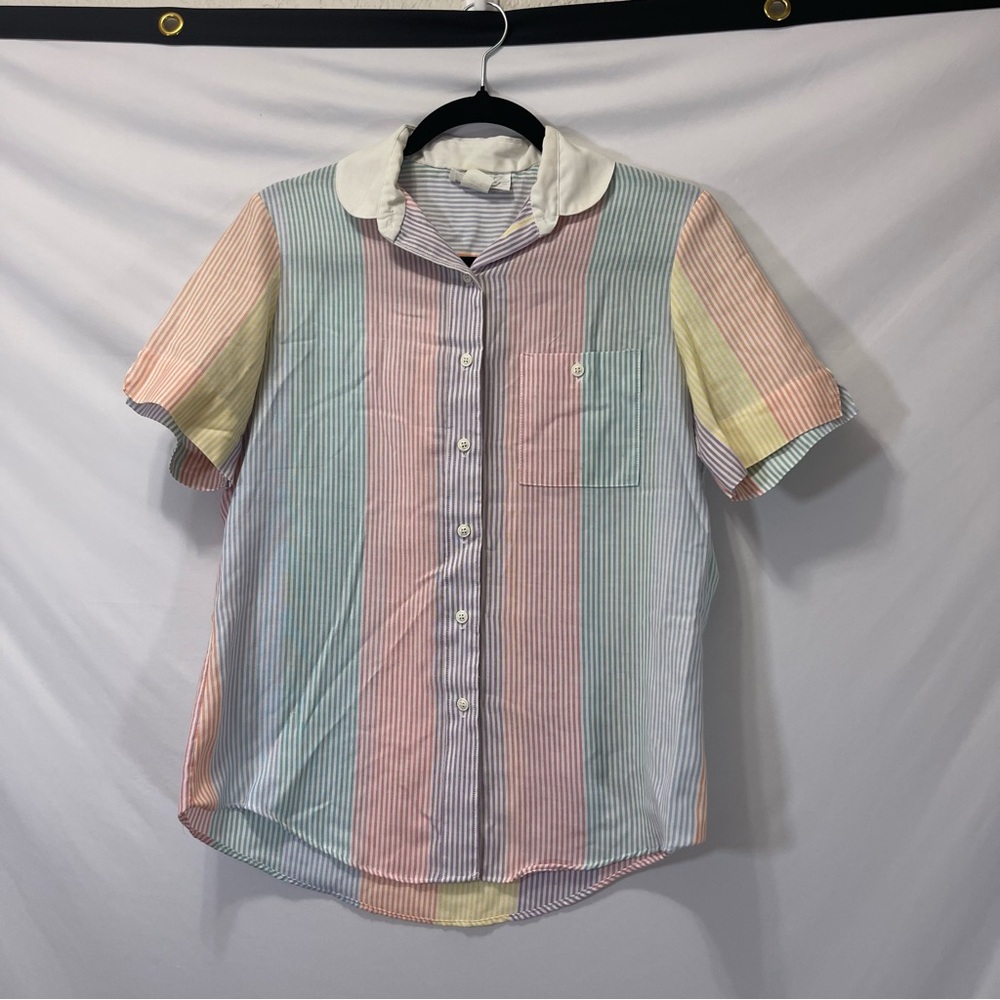 Vintage Multicolor Striped Button Down Shirt